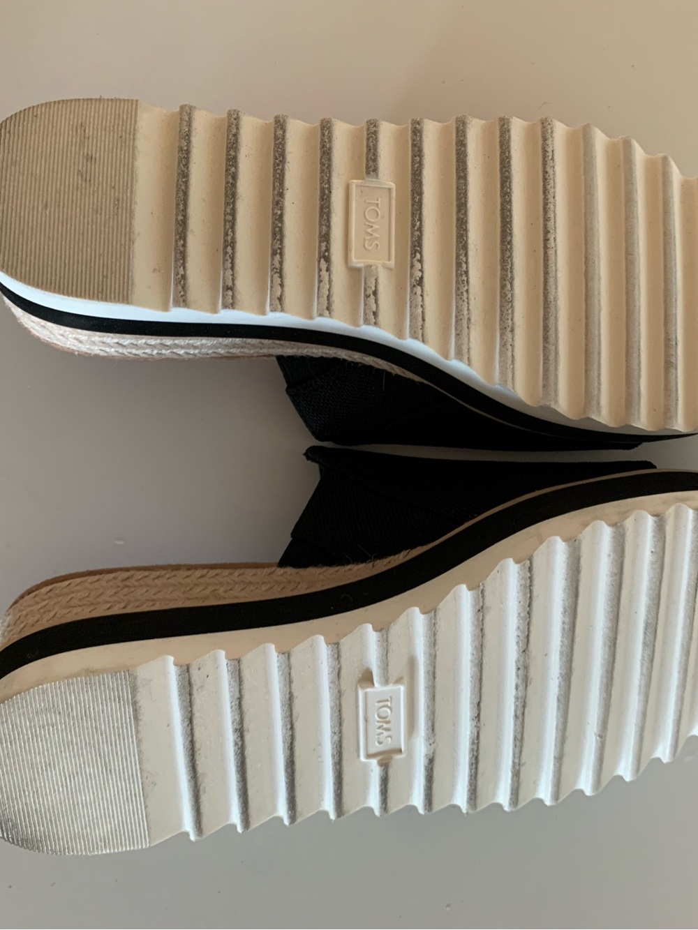 Toms Black Platform Slide Mules with White Sole - Picture 5 of 6